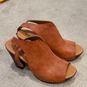 Kork-Ease Brown Leather Mules